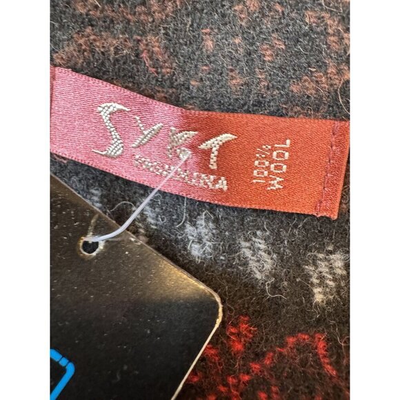 Sykt Pashmina 100% Wool Patterned Fringe Scarf - Picture 2 of 6